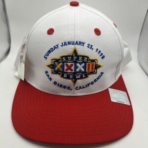 Vintage Super Bowl XXXII Hat Snapback Denver Broncos vs Green Bay Packers Logo 7